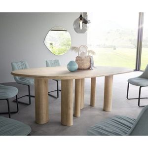 Jedálenský stôl Widoa 200x120 cm mango biely svetlý vyobraziť