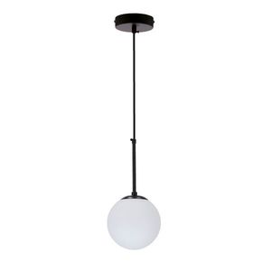 Závesná lampa Pompei čierna E27 biele tienidlo 15cm vyobraziť