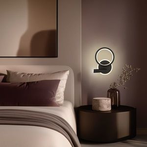 Nástenná lampa MONET kruhová čierna 18W LED 3000K biele tienidlo vyobraziť