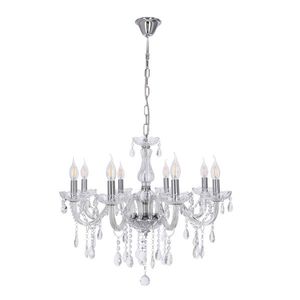 Závesná lampa Cristallo chróm 8x40W E14 priehľadná vyobraziť