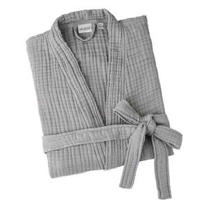 Sivý mušelínový župan veľkosť S/M Kimono – Foutastic vyobraziť