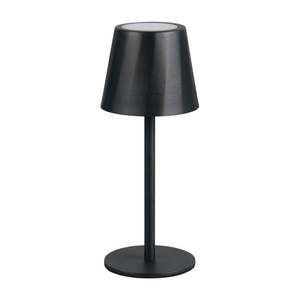 Matne čierna LED stolová lampa s kovovým tienidlom (výška 21 cm) Diaz – Trio vyobraziť