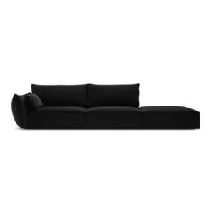 Čierna zamatová pohovka ľavý roh 264 cm Vanda – Mazzini Sofas vyobraziť
