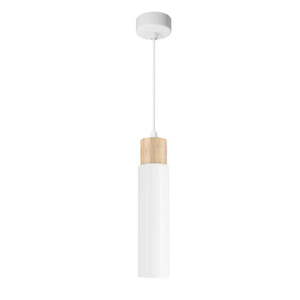 Závesné svietidlo s kovovým tienidlom v bielo-prírodnej farbe Claro – Candellux Lighting vyobraziť