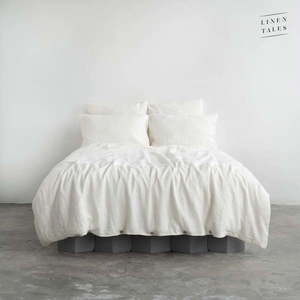 Biele ľanové obliečky na dvojlôžko 200x200 cm White – Linen Tales vyobraziť