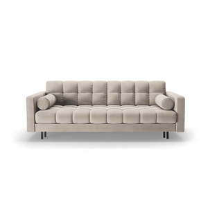 Béžová zamatová rozkladacia/s úložným priestorom pohovka 222 cm Bali – Cosmopolitan Design vyobraziť