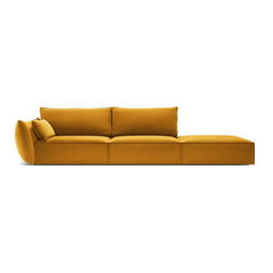 Zamatová pohovka v horčicovej farbe ľavý roh 264 cm Vanda – Mazzini Sofas vyobraziť