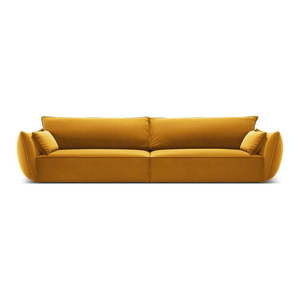 Zamatová pohovka v horčicovej farbe 248 cm Vanda – Mazzini Sofas vyobraziť