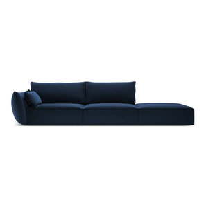 Tmavomodrá zamatová pohovka ľavý roh 264 cm Vanda – Mazzini Sofas vyobraziť
