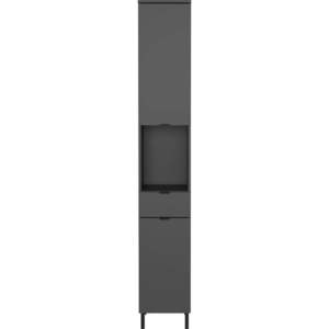 Antracitová vysoká/úzka kúpeľňová skrinka 30x190 cm Arcena – Germania vyobraziť