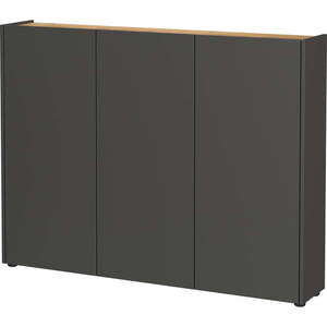Antracitová skrinka na topánky v dekore duba 138x105x25 cm Libbiano – Germania vyobraziť