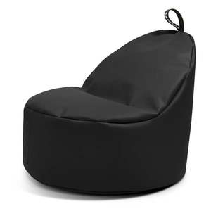 Čierny detský sedací vak z imitácie kože Round M – So Soft? vyobraziť