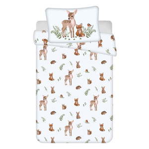 Bielo-hnedé bavlnené detské obliečky do postieľky 100x135 cm Forest Animals – Jerry Fabrics vyobraziť