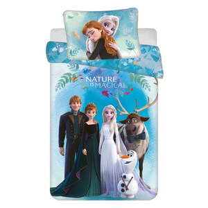 Modré bavlnené detské obliečky do postieľky 100x135 cm Frozen "Blue" – Jerry Fabrics vyobraziť