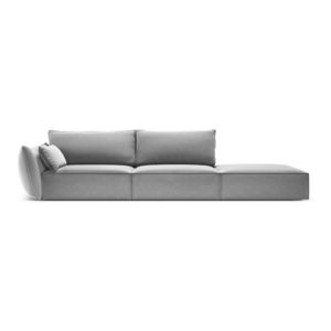 Svetlosivá zamatová pohovka ľavý roh 264 cm Vanda – Mazzini Sofas vyobraziť