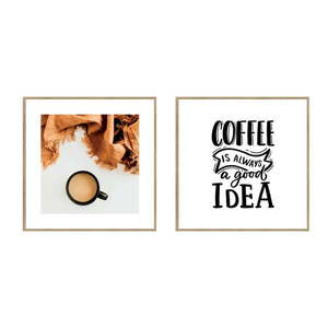 Obrazy v súprave 2 ks 20x20 cm Coffee – knor vyobraziť
