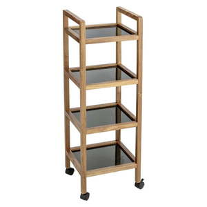 Čierny/v prírodnej farbe kúpeľňový regál z masívu akácie 35x101, 5 cm Fondi – Wenko vyobraziť