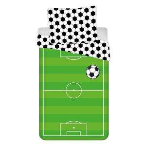 Zelené bavlnené detské obliečky na jednolôžko 140x200 cm Football – Jerry Fabrics vyobraziť