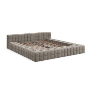 Čalúnená dvojlôžková posteľ taupe s roštom 140x200 cm Akela – Makamii vyobraziť