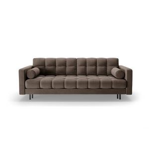 Hnedá zamatová rozkladacia/s úložným priestorom pohovka 222 cm Bali – Cosmopolitan Design vyobraziť