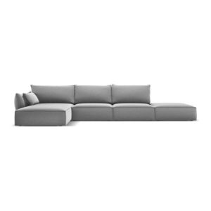 Svetlosivá zamatová rohová pohovka (ľavý roh/s leňoškou) Vanda – Mazzini Sofas vyobraziť