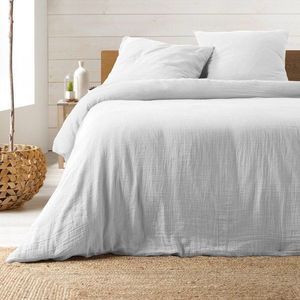 Biele predĺžené mušelínové obliečky na dvojlôžko 240x260 cm Angelia – douceur d'intérieur vyobraziť