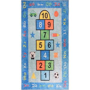Modrý prateľný detský hrací koberec 120x180 cm Hopscotch Blue – Vitaus vyobraziť