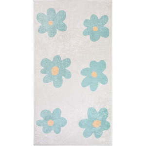 Prateľný detský koberec v mentolovej farbe/slonovinový 60x100 cm Cute Flowers Green – Vitaus vyobraziť