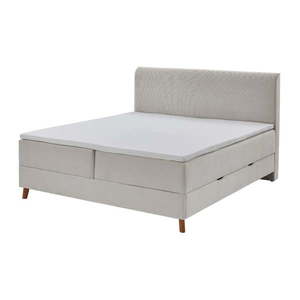 Béžová boxspring posteľ s úložným priestorom 180x200 cm Memphis - Meise Möbel vyobraziť
