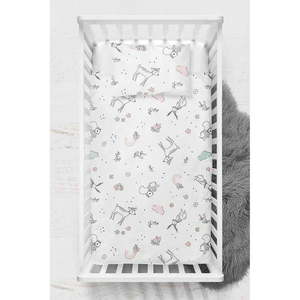 Biele detské obliečky do postieľky z bavlny Renforcé 100x150 cm Flowers – Mijolnir vyobraziť