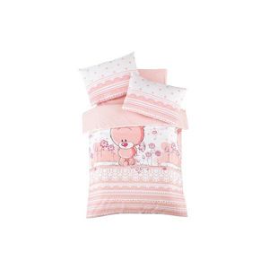 Ružové detské obliečky do postieľky z bavlny Renforcé s plachtou/4-dielne 100x150 cm Pinky – Mijolnir vyobraziť