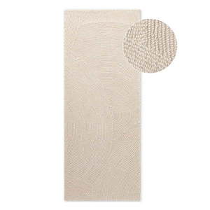 Ručne tkaný vlnený behúň vo svetlo prírodnej farbe 80x300 cm Eleni Natural White – Hanse Home vyobraziť