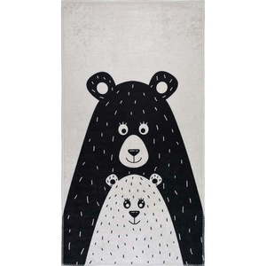 Čierno-biely prateľný detský koberec 120x180 cm Bear Family – Vitaus vyobraziť