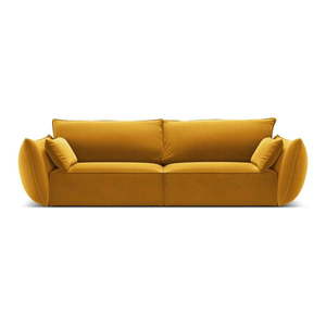 Zamatová pohovka v horčicovej farbe 208 cm Vanda – Mazzini Sofas vyobraziť
