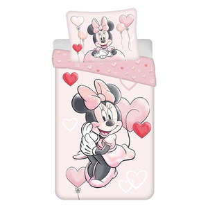 Ružové bavlnené detské obliečky na jednolôžko 140x200 cm Minnie "Balloon" – Jerry Fabrics vyobraziť