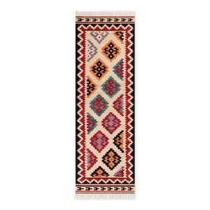 Červený obojstranný ručne tkaný vlnený behúň 60x190 cm Kamal Kian – Nouristan vyobraziť