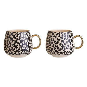 Hrnčeky z kameniny v čierno-zlatej farbe v súprave 2 ks 330 ml London – Premier Housewares vyobraziť