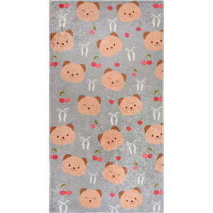 Sivý/hnedý prateľný detský koberec 120x180 cm Cute Teddies – Vitaus vyobraziť