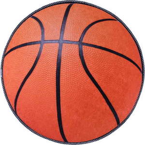 Oranžový prateľný detský koberec ø120 cm Basketball – Vitaus vyobraziť