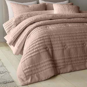 Hnedý prešívaný pléd 220x220 cm Lennon Stripe – Catherine Lansfield vyobraziť