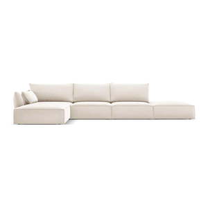 Béžová zamatová rohová pohovka (ľavý roh/s leňoškou) Vanda – Mazzini Sofas vyobraziť