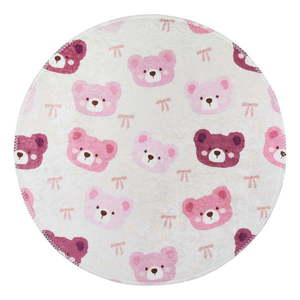 Ružový/slonovinový prateľný detský koberec ø100 cm Cute Teddies Pink – Vitaus vyobraziť