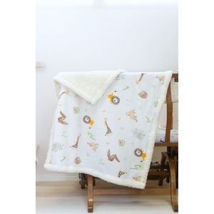 Biela detská deka z bavlny Renforcé 75x100 cm Jungle – Mijolnir vyobraziť