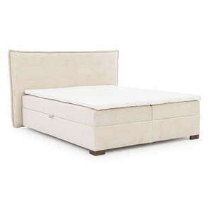 Béžová boxspring posteľ s úložným priestorom 180x200 cm Lysa – Ropez vyobraziť