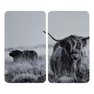 Kryty na sporák v súprave 2 ks z tvrdeného skla 30x52 cm Universal Highland Cattle – Wenko vyobraziť