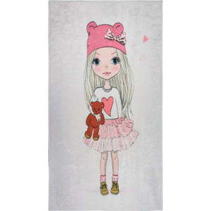 Prateľný detský koberec 100x160 cm Cute Girl and the Bear – Vitaus vyobraziť