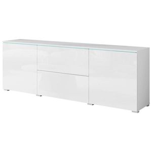 P & B NÍZKA KOMODA, biela, biela s vysokým leskom, 180/61, 8/34, 5 cm vyobraziť