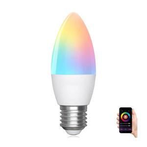 B.V. LED RGBW Stmievateľná žiarovka C37 E27/6, 5W/230V 2700-6500K Wi-Fi - vyobraziť