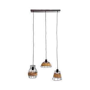 Luster na lanku TUNIS 4xE27/40W/230V čierna/hnedá vyobraziť