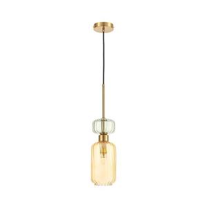 Luster na lanku MOLLY 1xE14/40W/230V pr. 12 cm zlatá/oranžová/zelená vyobraziť